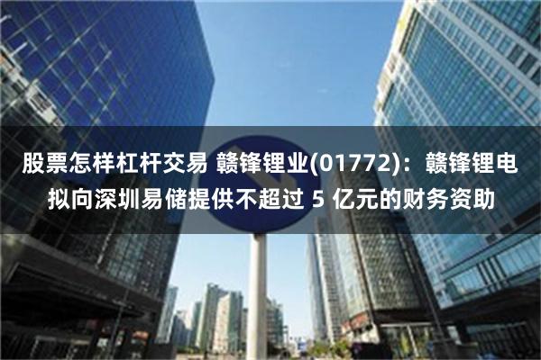 股票怎样杠杆交易 赣锋锂业(01772)：赣锋锂电拟向深圳易储提供不超过 5 亿元的财务资助